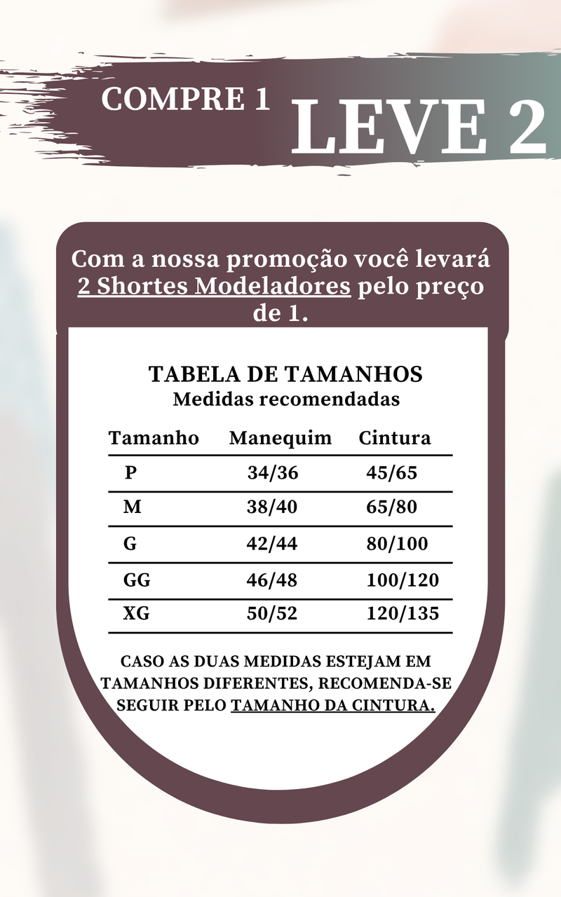 SHORT MODELADOR SHAPE PERFEITO - (Compre 1 Leve 2)